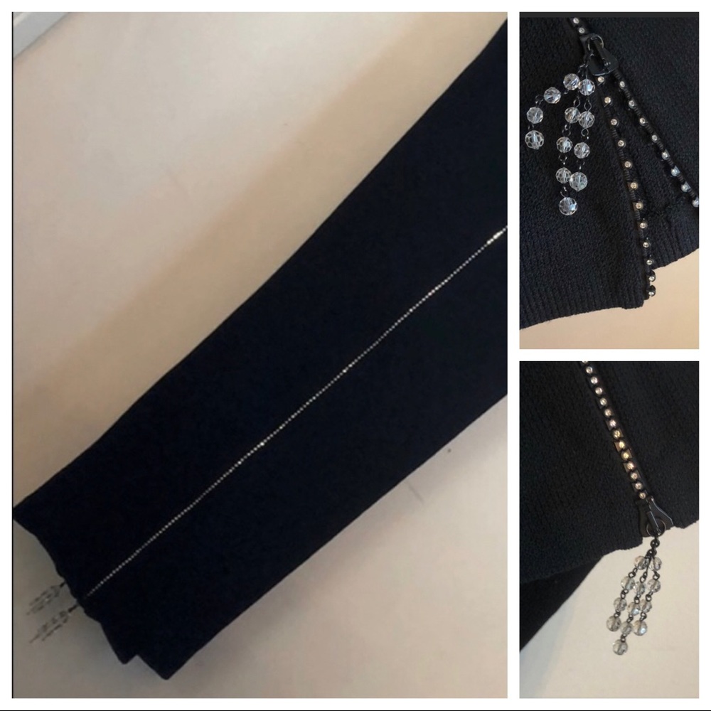 RARE St. John evening rhinestone side seam zipper